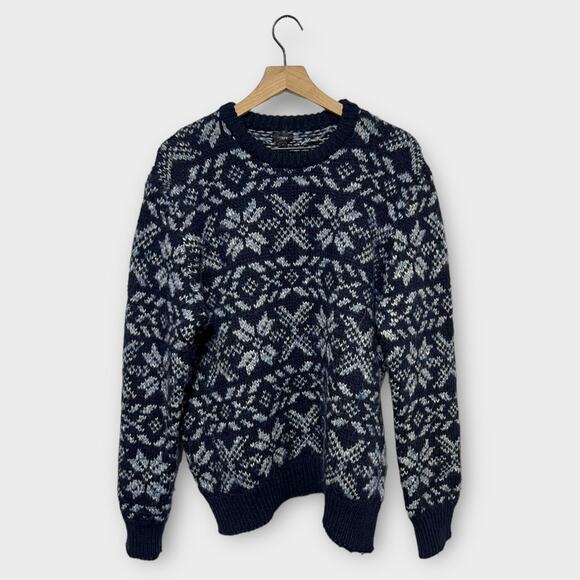 J.Crew Men's Fair Isle Wool-Alpaca Blend Knit Crewneck Sweater Size Large - Picture 1 of 6